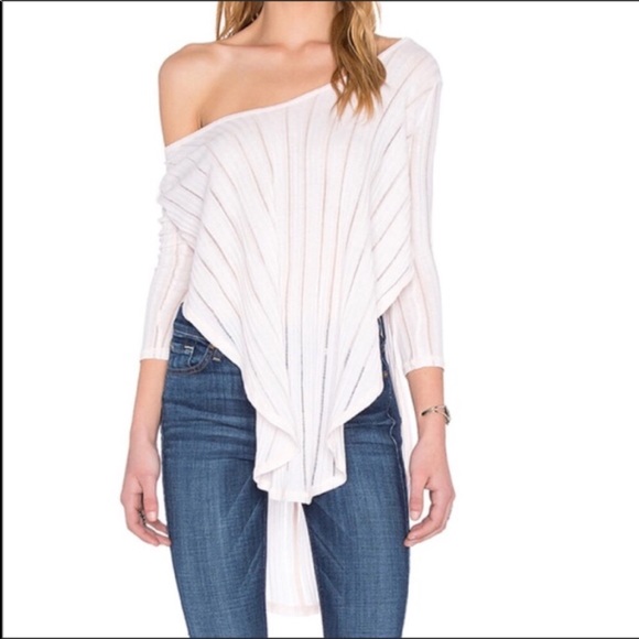 New Free People Astoria Split Ribbed Tee Size XS S - Picture 3 of 6